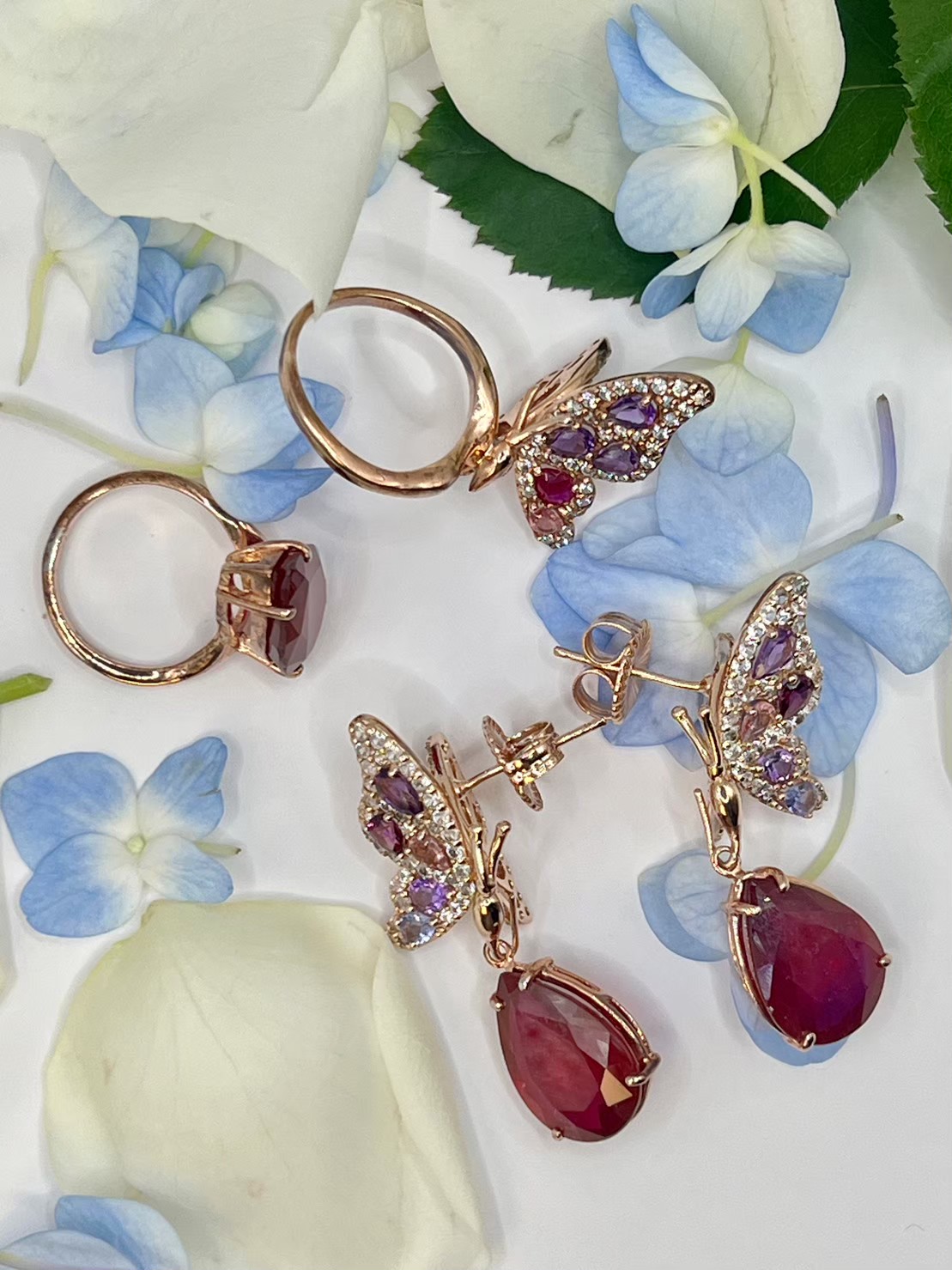 Ruby Monarch Butterfly Earrings ralynnet